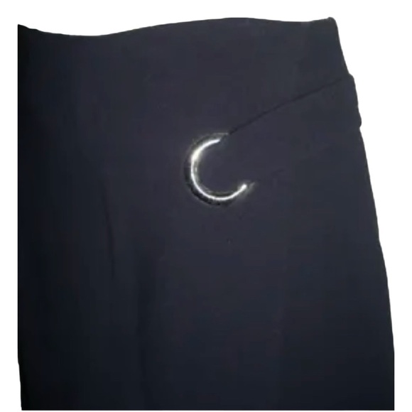 Ann Taylor Skirt Navy Blue Twee Preppy Nautical Coastal Work Quiet Luxury Wrap 8 - Picture 5 of 10